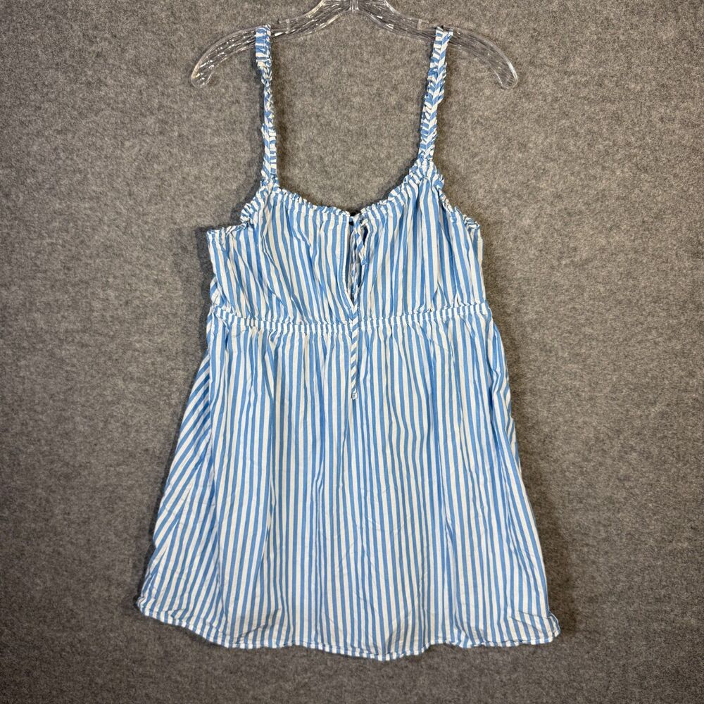 Aerie Blue and White Striped Spaghetti Strap‎ Babydoll Dress Womens Size XL